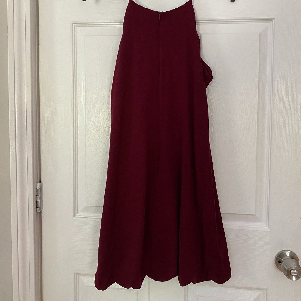 Nordstrom Rack Maroon Scalloped Mini Dress